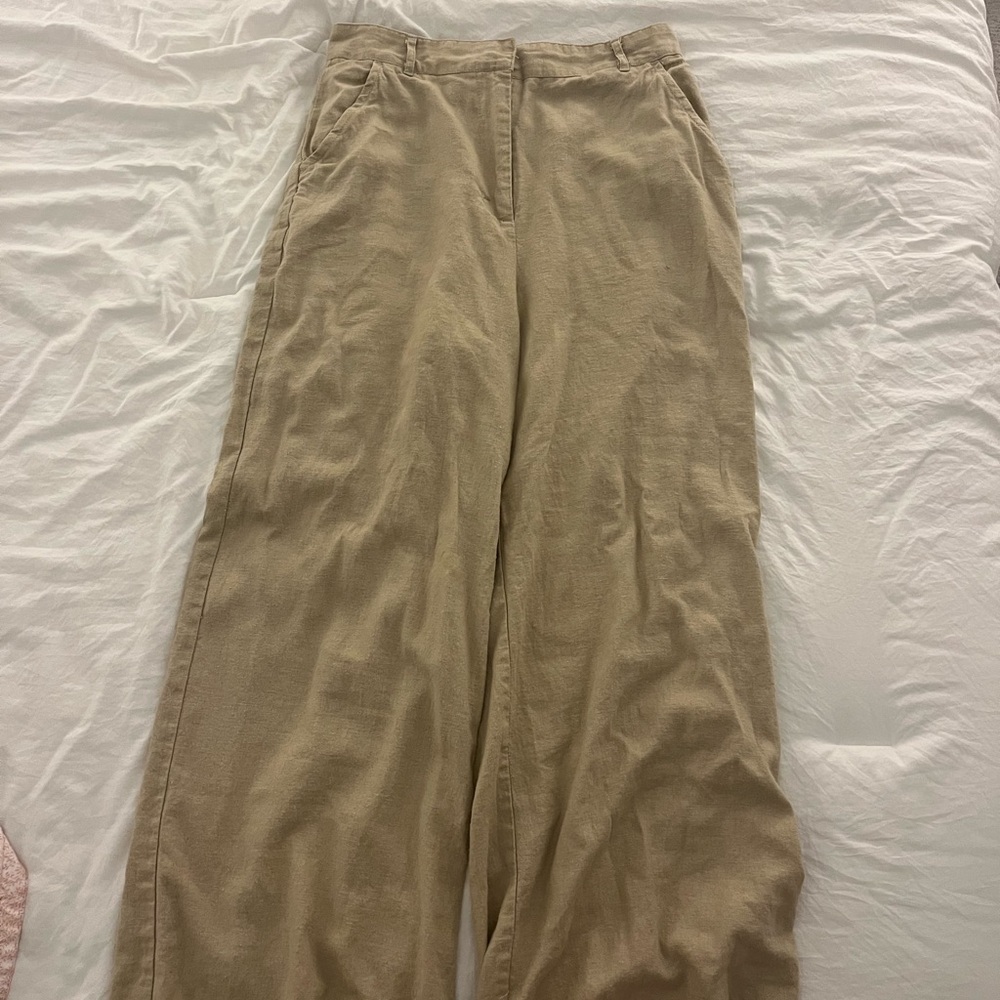 Max Studio Women’s Tan Linen Trouser